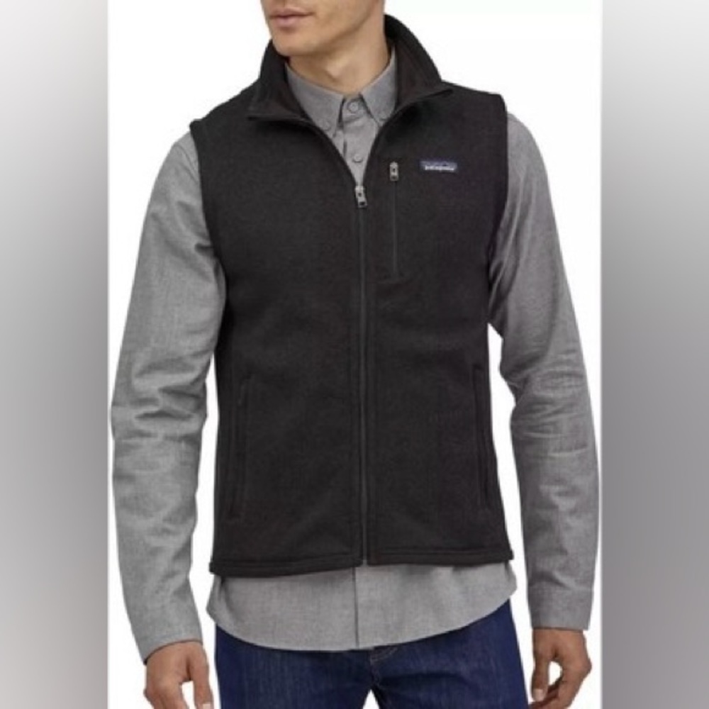Y2K 90s, Vintage Patagonia” Men's Charcoal black retro pile zip Vest size S